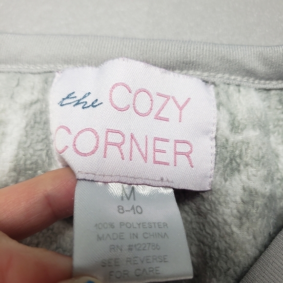 3/$15 the cozy corner gray long sleeve soft pajama shirt women's size medium - Picture 4 of 7